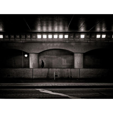 Under the Overpass No 4 White Modern Wood Framed Art Print by Carson, Brian