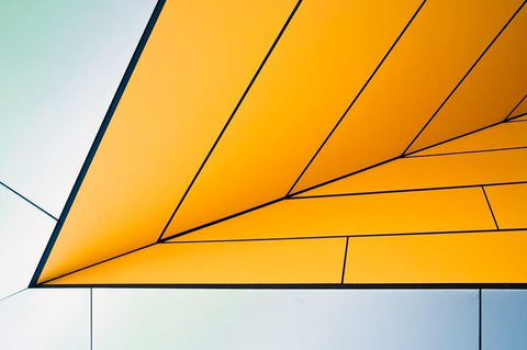 Yellow Dart White Modern Wood Framed Art Print with Double Matting by Wride, Linda