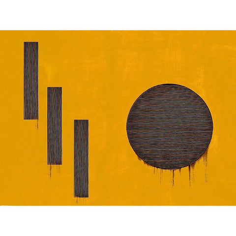 Orange 1110 Black Modern Wood Framed Art Print with Double Matting by Verschelden, Harry