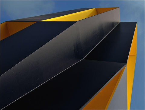 Column White Modern Wood Framed Art Print with Double Matting by Maastricht, Henk van