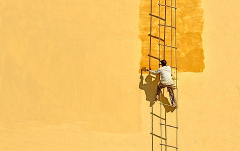 Der Anstreicher White Modern Wood Framed Art Print with Double Matting by Ohlendorf, Anette