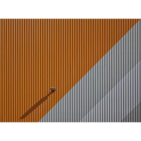 Lines-Colour and Shadow Black Modern Wood Framed Art Print with Double Matting by Peter Rank, Hans