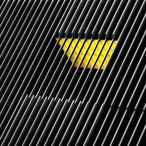 Caged window Black Ornate Wood Framed Art Print with Double Matting by Huybrighs, Marc