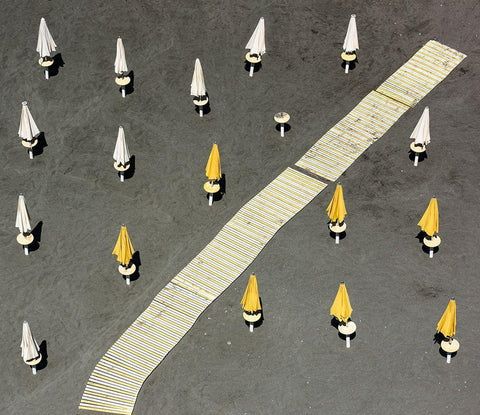 One Tent AWOL White Modern Wood Framed Art Print with Double Matting by Pearson, Wayne