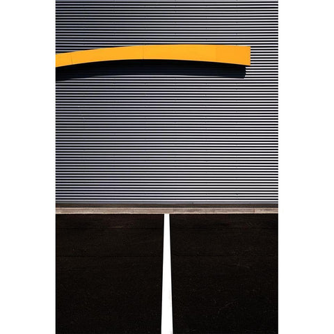 Yellow line Black Modern Wood Framed Art Print with Double Matting by Endermann, Rolf