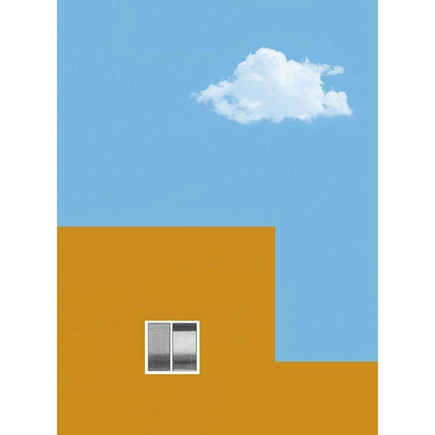 House and cloud Black Modern Wood Framed Art Print with Double Matting by Labagnara, Roxana