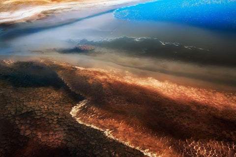 The color of the lake White Modern Wood Framed Art Print with Double Matting by Chang, Phillip