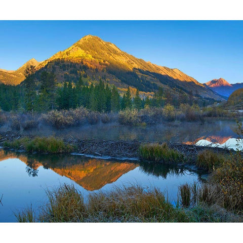Schuylkill Mountains Slate River near Crested Butte-Colorado Gold Ornate Wood Framed Art Print with Double Matting by Fitzharris, Tim