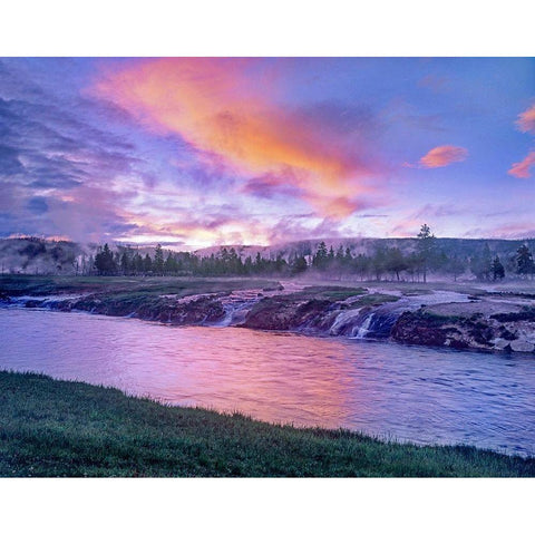 Firehole River-Yellowstone National Park-Wyoming White Modern Wood Framed Art Print by Fitzharris, Tim