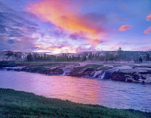 Firehole River-Yellowstone National Park-Wyoming Black Ornate Wood Framed Art Print with Double Matting by Fitzharris, Tim