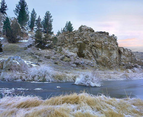 Hot Creek Hot Springs near Mammoth Lakes-California Black Ornate Wood Framed Art Print with Double Matting by Fitzharris, Tim