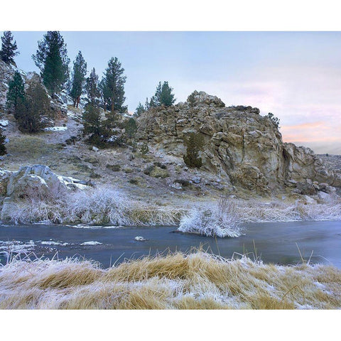 Hot Creek Hot Springs near Mammoth Lakes-California White Modern Wood Framed Art Print by Fitzharris, Tim