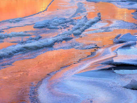 Ice on Colorado River-Cataract Canyon near Moab-Utah Black Ornate Wood Framed Art Print with Double Matting by Fitzharris, Tim