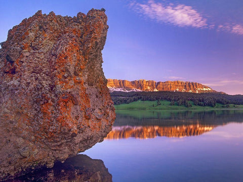 Breccia Cliffs and Brooks Lake-Wyoming Black Ornate Wood Framed Art Print with Double Matting by Fitzharris, Tim