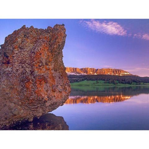 Breccia Cliffs and Brooks Lake-Wyoming White Modern Wood Framed Art Print by Fitzharris, Tim