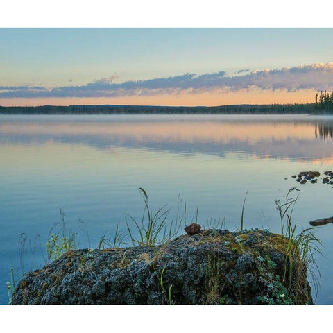 Yellowstone Lake-Yellowstone National Park-Wyoming-USA White Modern Wood Framed Art Print by Fitzharris, Tim