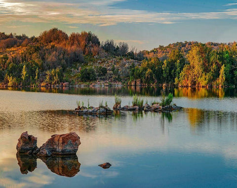 Inks Lake State Park-Texas-USA Black Ornate Wood Framed Art Print with Double Matting by Fitzharris, Tim