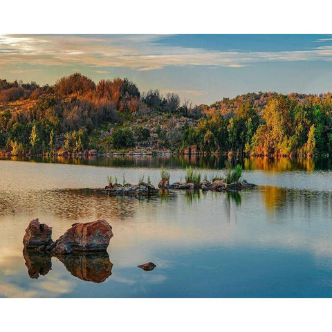 Inks Lake State Park-Texas-USA White Modern Wood Framed Art Print by Fitzharris, Tim