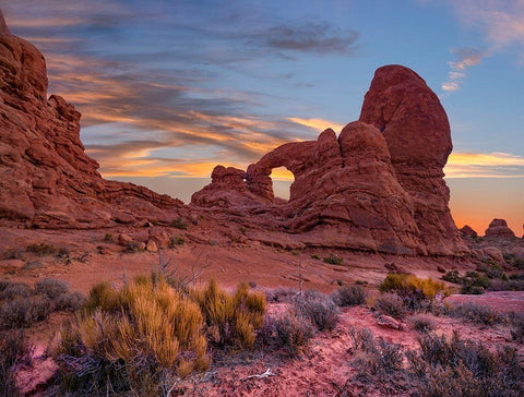 Delicate Arch at Sunset-Arches National Park-Utah-USA Black Ornate Wood Framed Art Print with Double Matting by Fitzharris, Tim