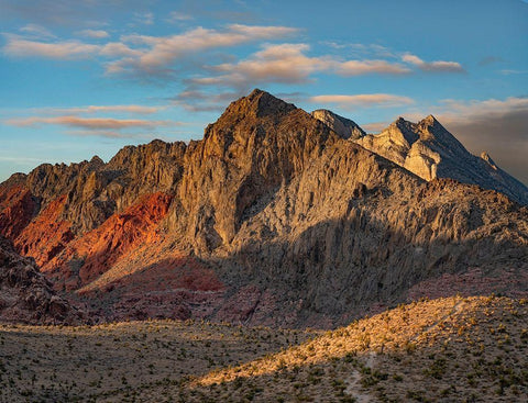 Red Rock Canyon National Conservation Area-Nevada-USA  Black Ornate Wood Framed Art Print with Double Matting by Fitzharris, Tim