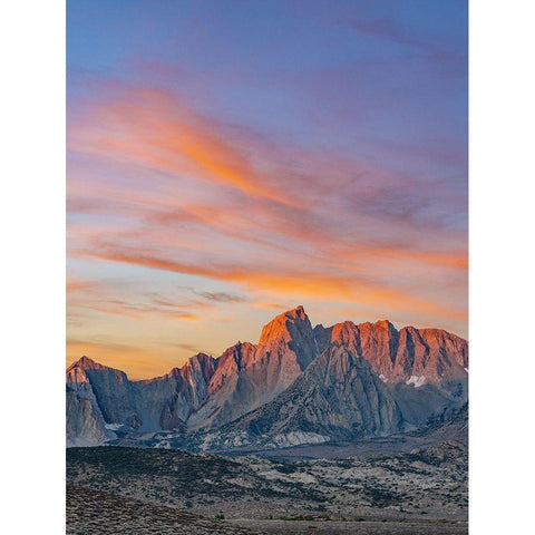 Sunrise on Sierra Nevada from Owens Valley-California Gold Ornate Wood Framed Art Print with Double Matting by Fitzharris, Tim