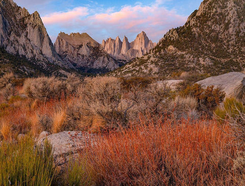 Mount Whitney-Sequoia National Park-California-USA White Modern Wood Framed Art Print with Double Matting by Fitzharris, Tim