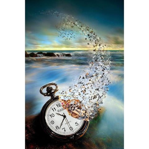 The Vanishing Time White Modern Wood Framed Art Print by Wijaya, Sandy