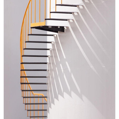 Yellow Staircase White Modern Wood Framed Art Print by Hammer, Jacqueline