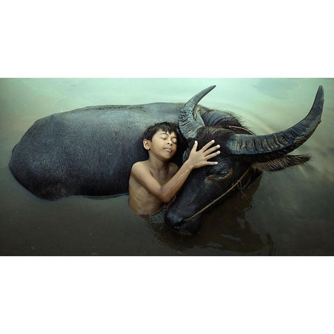 Peaceful Gold Ornate Wood Framed Art Print with Double Matting by Bhs, Fahmi