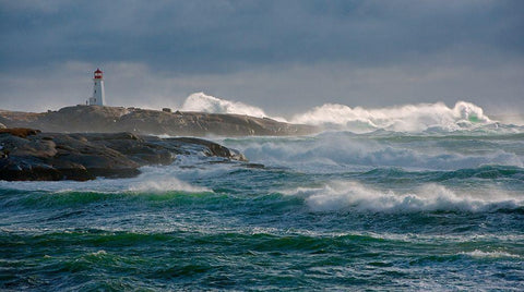 In the Protection of a Lighthouse White Modern Wood Framed Art Print with Double Matting by Morrison, Jamie