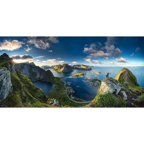 Reinebringen views Black Modern Wood Framed Art Print with Double Matting by Nicholas Roemmelt, Dr.