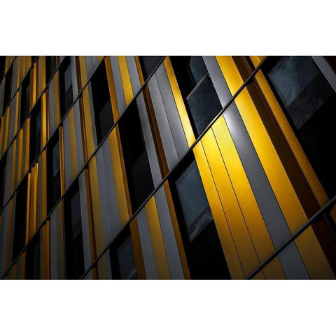 Yellow wall Black Modern Wood Framed Art Print with Double Matting by Claes, Gilbert