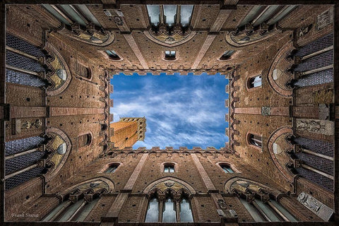 Palazzo Pubblico  Siena  Italy Black Ornate Wood Framed Art Print with Double Matting by Smout Images, Frank