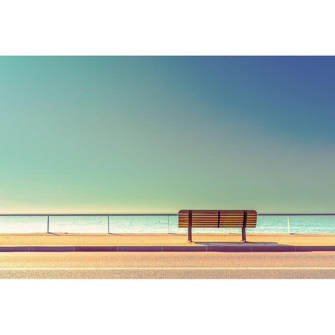 The Bench Black Modern Wood Framed Art Print with Double Matting by Bratkovic, Arnaud