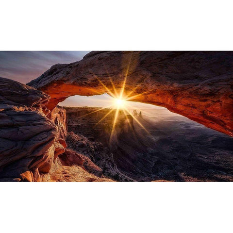 The Mesa Arch Black Modern Wood Framed Art Print with Double Matting by Colella, Rene