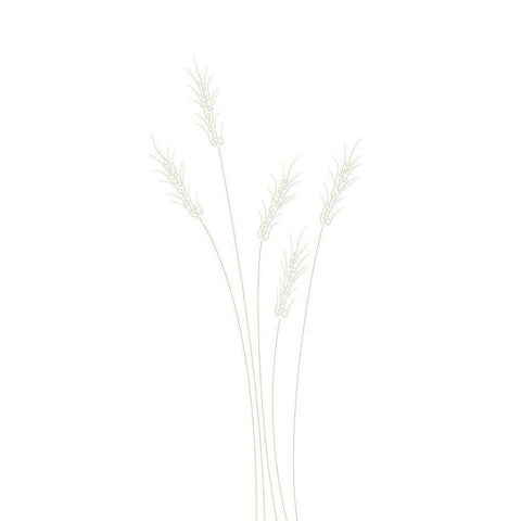 Wheat Grass White Modern Wood Framed Art Print by Artographie Studio