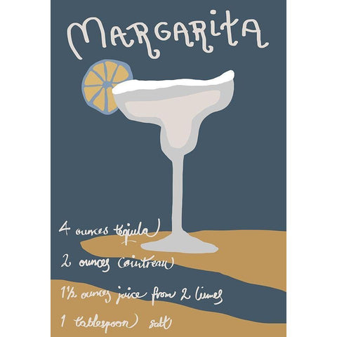 Margarita White Modern Wood Framed Art Print by Artographie Studio