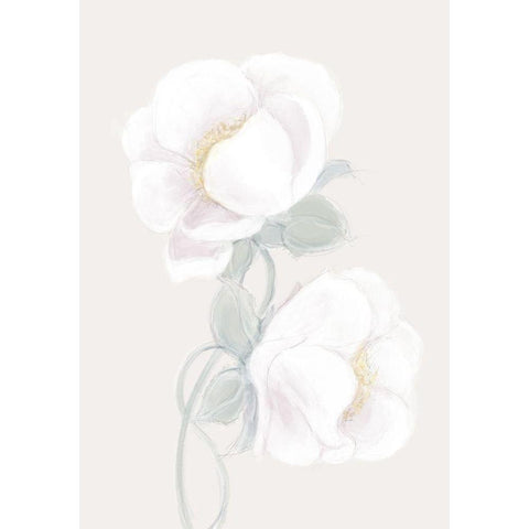 Lush Peony White Modern Wood Framed Art Print by Artographie Studio