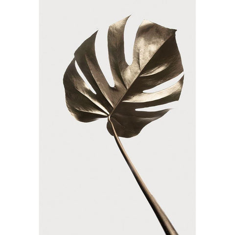 Monstera Gold 04 White Modern Wood Framed Art Print by Artographie Studio