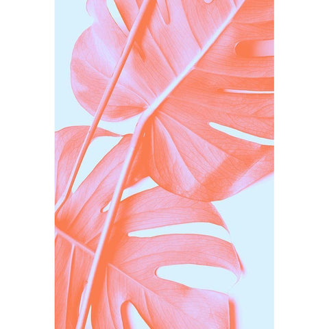 Monstera Orange 04 White Modern Wood Framed Art Print by Artographie Studio