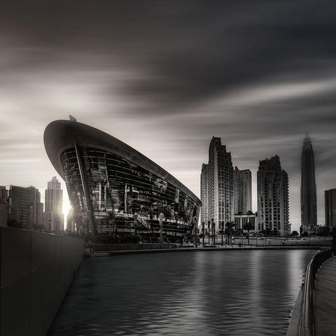 Dubai Opera-Dubai-UAE Black Modern Wood Framed Art Print with Double Matting by Kazzaz, mohamed