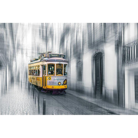 Lisboa White Modern Wood Framed Art Print by Reichelt, Dieter