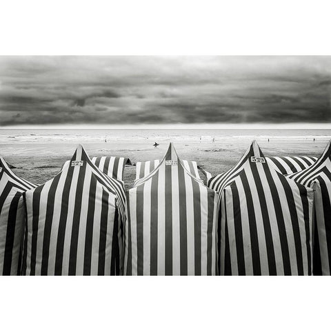On the beach Black Modern Wood Framed Art Print with Double Matting by Guerra, Toni