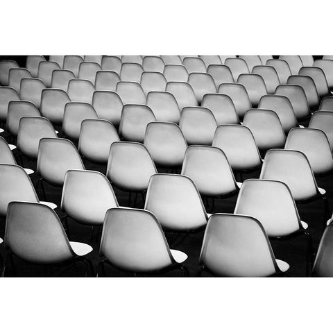 Seats Black Modern Wood Framed Art Print by Pfeiffer, Peter