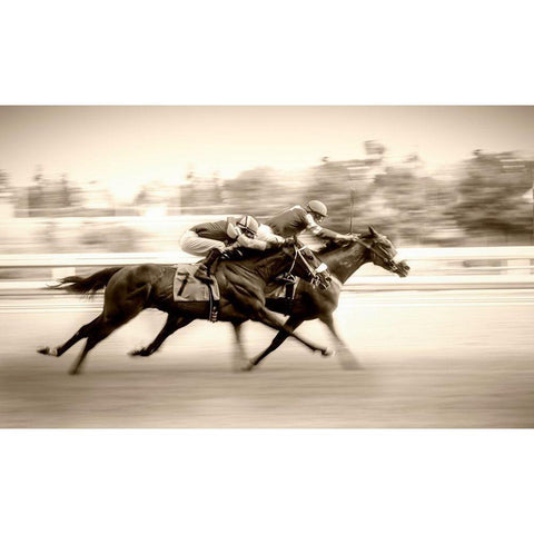 Racing Black Modern Wood Framed Art Print with Double Matting by little7