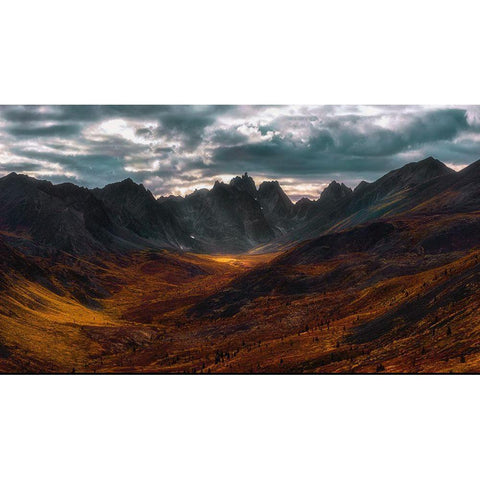 Autumn in Tombstone Mountain Black Modern Wood Framed Art Print with Double Matting by Zhang, Jenny L