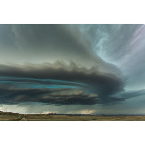 Huge supercell White Modern Wood Framed Art Print by Prince, Guy