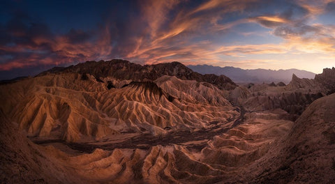 Zabriskie Point Black Ornate Wood Framed Art Print with Double Matting by Turienzo, Carlos F.