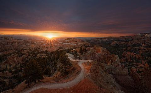 Bryce Canyon Black Ornate Wood Framed Art Print with Double Matting by Zhong, John-Mei