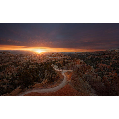 Bryce Canyon Gold Ornate Wood Framed Art Print with Double Matting by Zhong, John-Mei